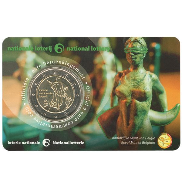 BU : 2 EURO COMMEMORATIVE 2025 COINCARD : BELGIQUE - LOTERIE NATIONALE DE BELGIQUE   (Version flamande)