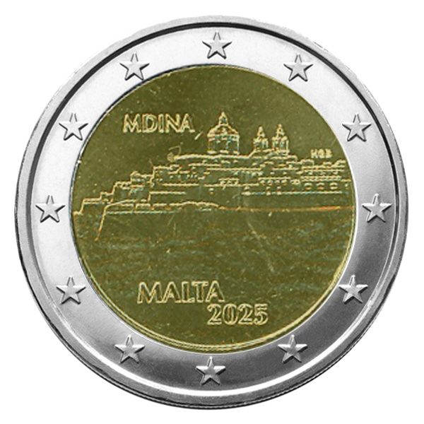 BU : 2 EURO COMMEMORATIVE 2025 : MALTE (Ville Fortifiée de Mdina)