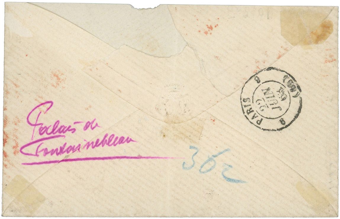 France : n° 22 obl. sur lettre