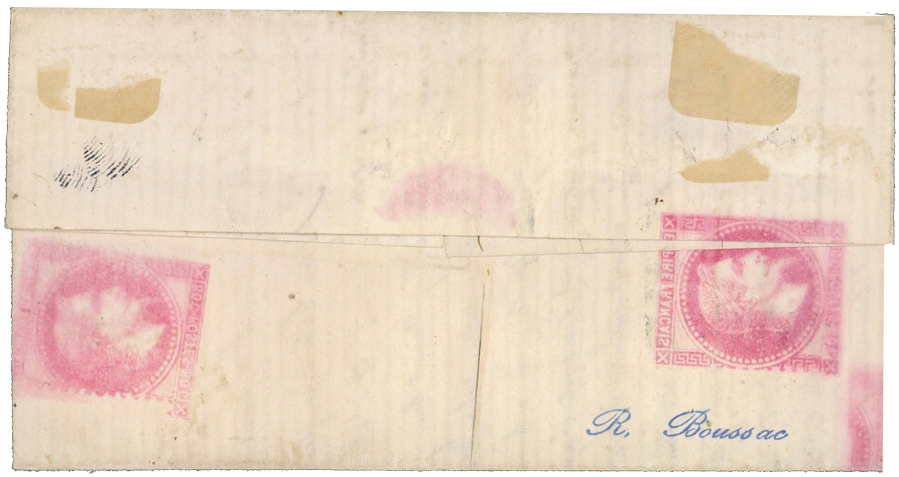 France : Boules de Moulins n° 44B obl. sur lettre