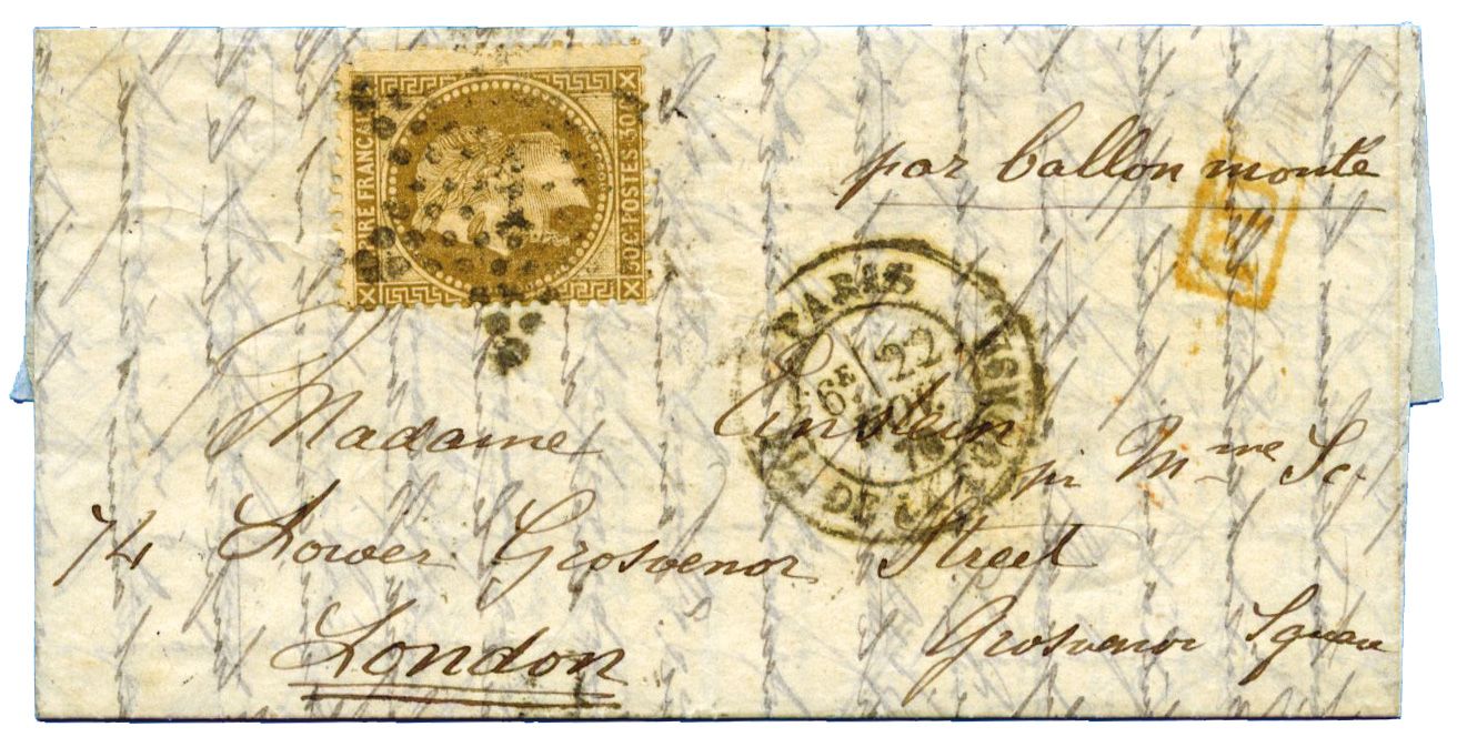 France : Ballon Monté La Ville d´Orléans n° 30 obl. B