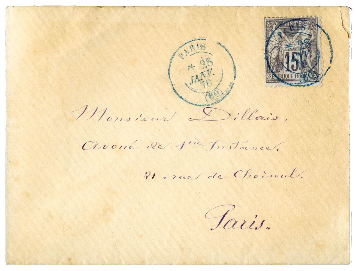 France : n° 77 obl. Càd bleu