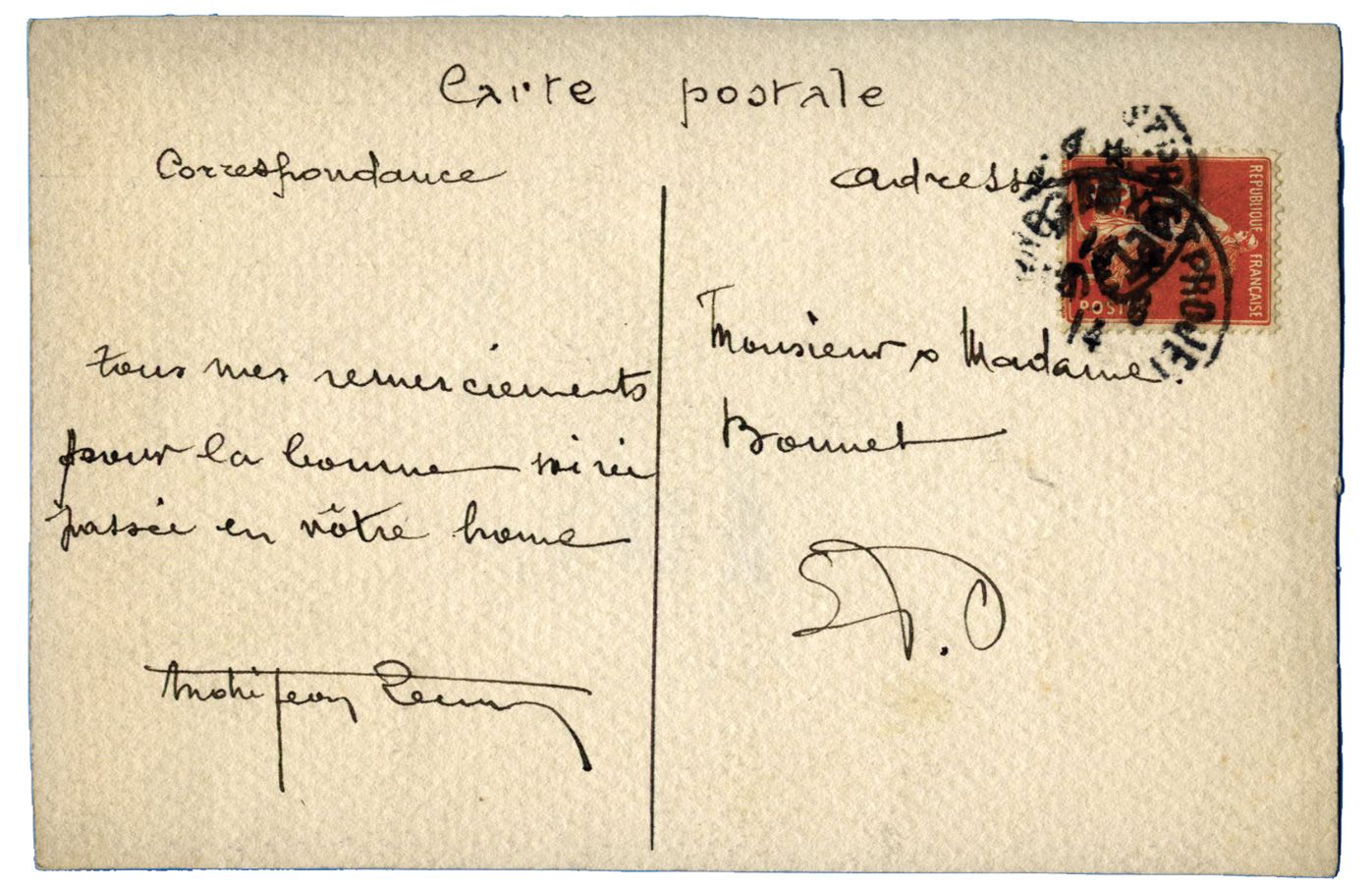 France : Illustration à la main Merci…