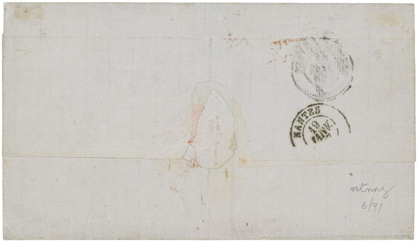 Colonies Générales : n° 2, 3 et 6 obl. sur lettre