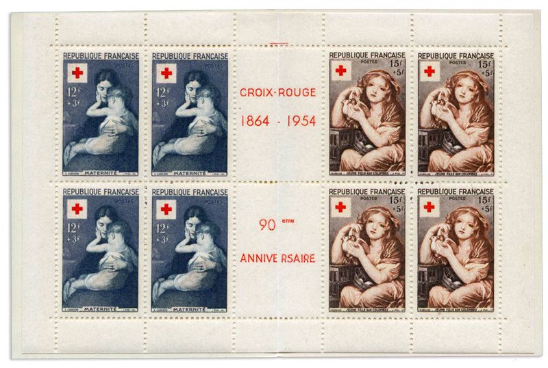 n° 2003** - Timbre FRANCE Carnets Croix-Rouge (1954)