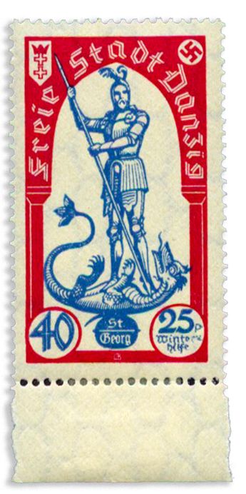 n° 230/234** - Timbre DANTZIG Poste