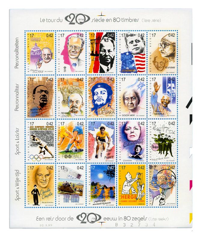 n° 2855/2874, 2940/2959, 3019/3038** - Timbre BELGIQUE Poste