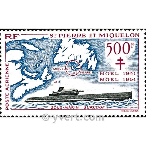 n° 28 -  Timbre Saint-Pierre et Miquelon Poste aérienne