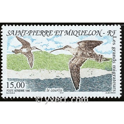 n° 75 -  Timbre Saint-Pierre et Miquelon Poste aérienne