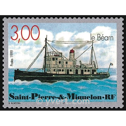 n° 7 -  Timbre Saint-Pierre et Miquelon Bloc et feuillets