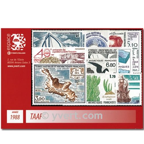 n° 130/139+PA100/02 -  Timbre TAAF Année complète (1988)