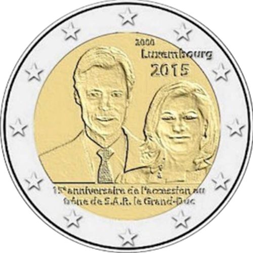 2 EURO COMMEMORATIVE 2015 : LUXEMBOURG (15e anniversaire de l'accession au trône du Grand-Duc Henri)