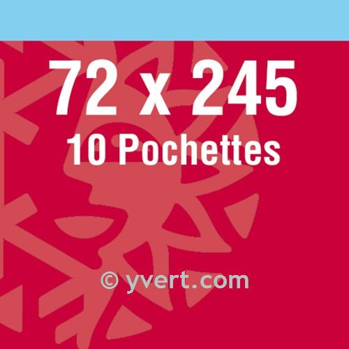 Pochettes double soudure - Lxh:72x245mm (Fond noir)