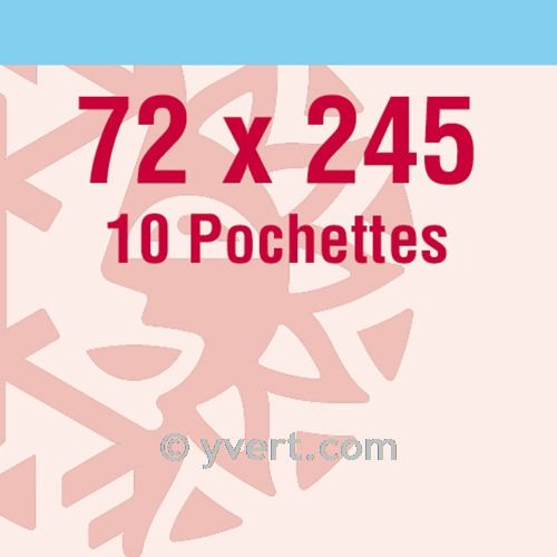 Pochettes double soudure - Lxh:72x245mm (Fond transparent)