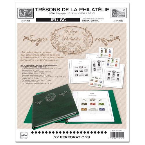 TRÉSORS DE LA PHILATÉLIE : 2014 (juego de hojas con filoestuches)