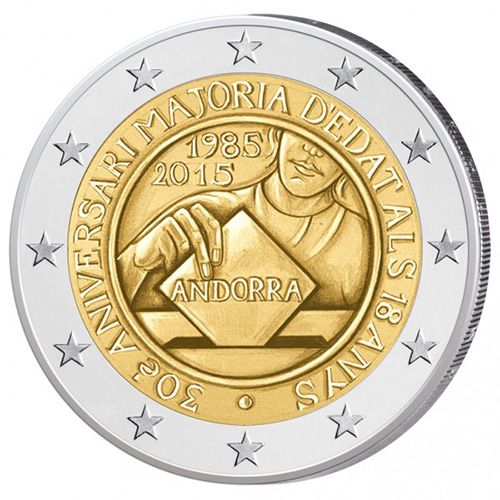 2 EURO COMMEMORATIVE 2015 : ANDORRE (Age majorité 18 ans)