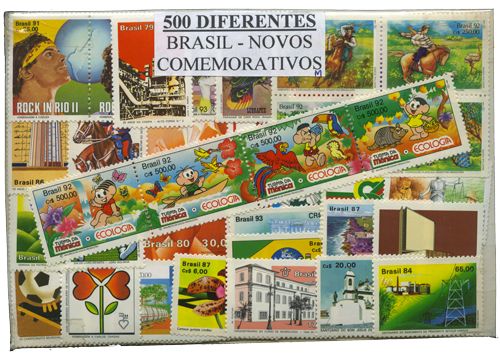 Brésil : 500 timbres différents neuf**