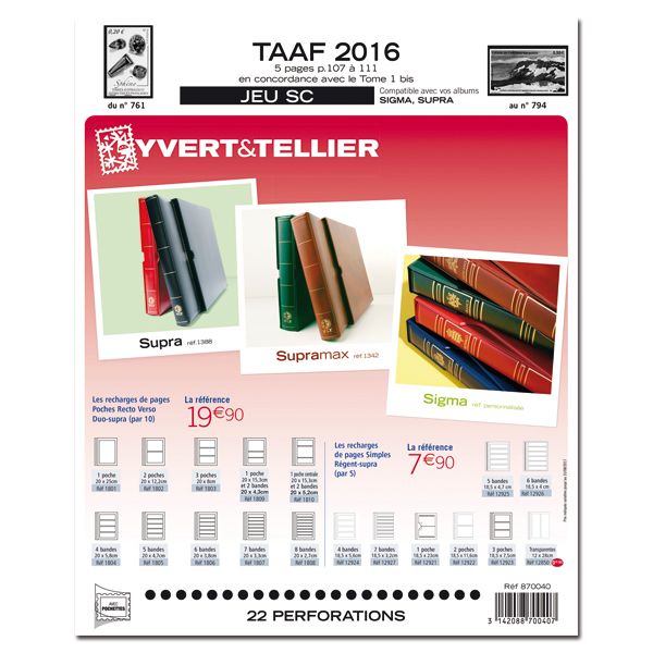 TAAF SC : 2016 (JEUX AVEC POCHETTES)