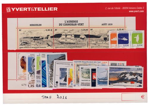 n.o 761/794 -  Sello Tierras Australes y Ant?rticas Francesas A?o completo (2016)