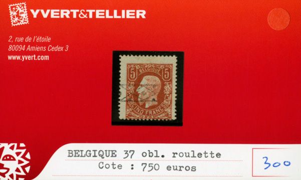 BELGIQUE - n° 37 obl. Roulette