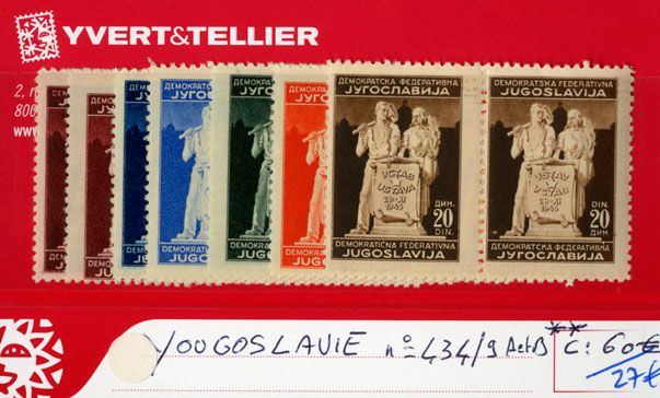 YOUGOSLAVIE - n°434/439A & B**