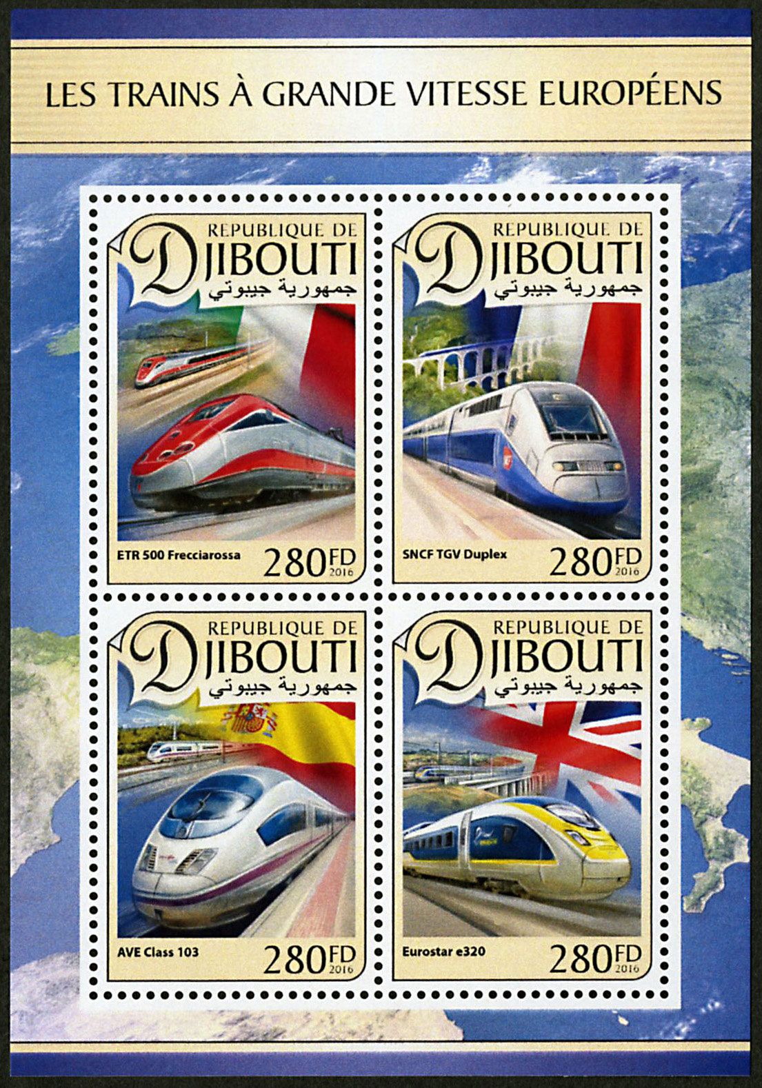 n° 1280 - Timbre DJIBOUTI Poste