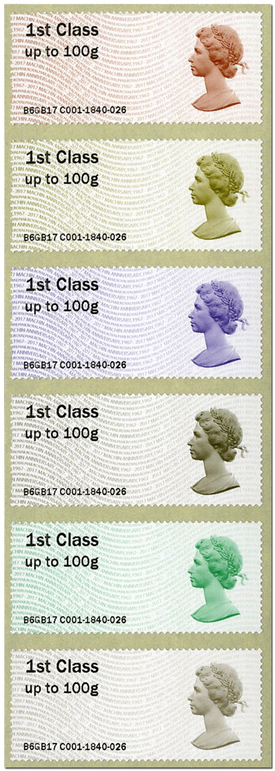 n° 124/129 - Timbre GRANDE-BRETAGNE Timbres de distributeurs