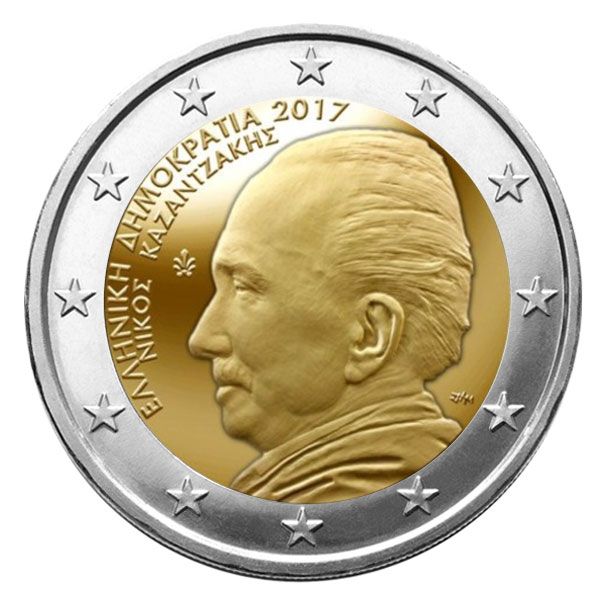 2 EURO COMMEMORATIVE 2017 : GRECE (60ème anniversaire de la mort de Nikos Kazantzakis)