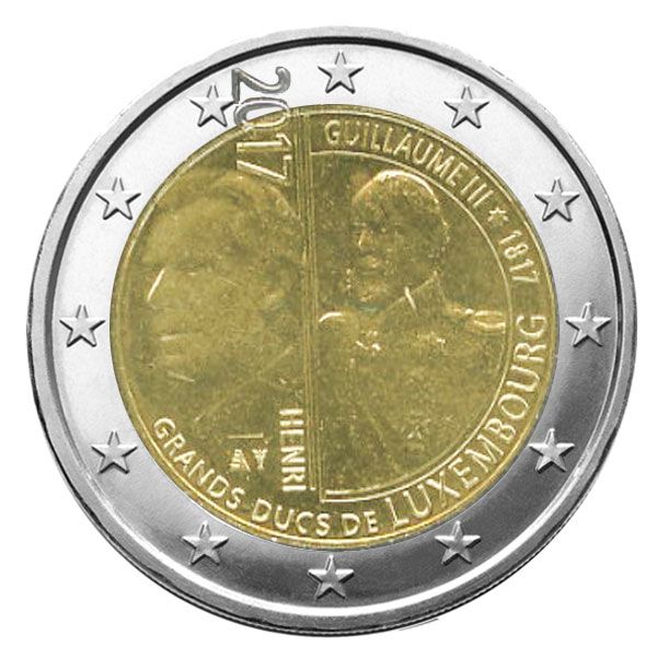 2 EURO COMMEMORATIVE 2017 : LUXEMBOURG (200e anniversaire de la naissance du Grand Duc Guillaume III)