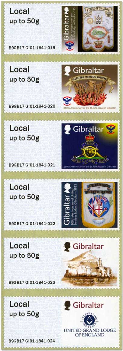 n° 47/52 - Timbre GIBRALTAR Timbres de distributeurs