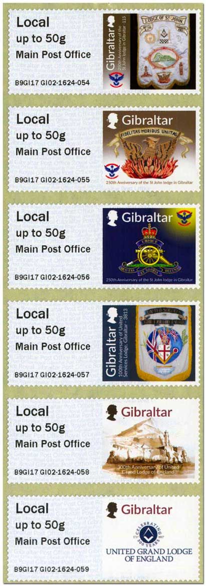 n° 59/64 - Timbre GIBRALTAR Timbres de distributeurs