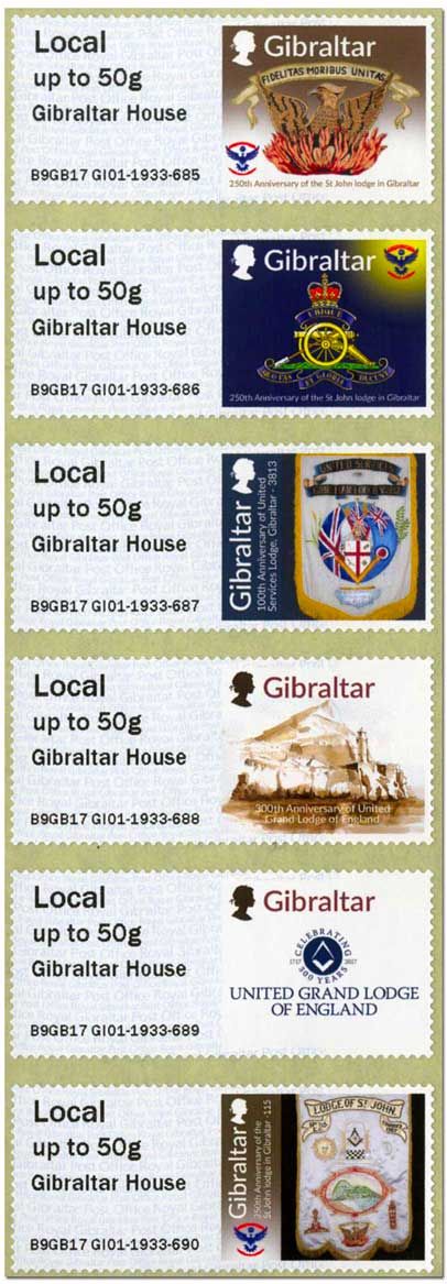 n° 65/70 - Timbre GIBRALTAR Timbres de distributeurs