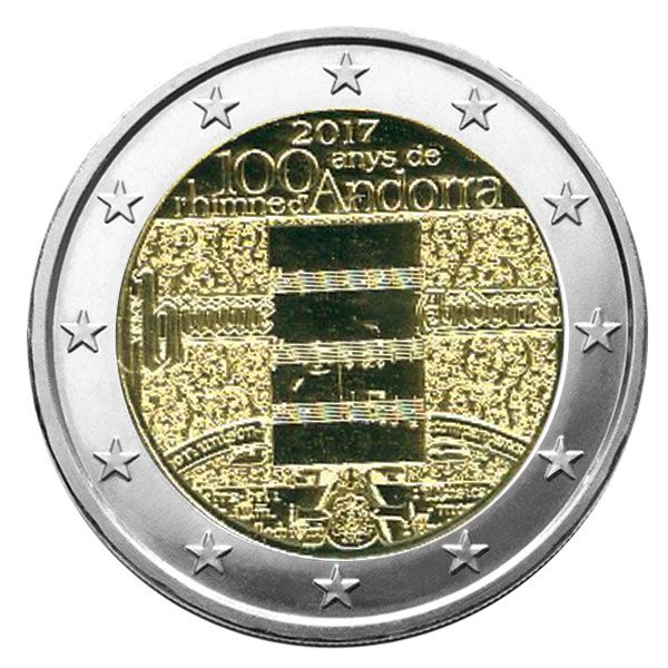 BU : 2 EURO COMMEMORATIVE 2017 (ANDORRE) : 100EME ANNIVERSAIRE DE L´HYMNE D´ANDORRE