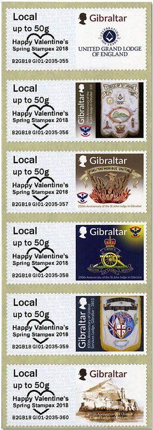 n° 80/85 - Timbre GIBRALTAR Timbres de distributeurs