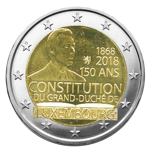 2 EURO COMMEMORATIVE 2018 : LUXEMBOURG (150ème anniversaire de la Constitution Luxembourgeoise)