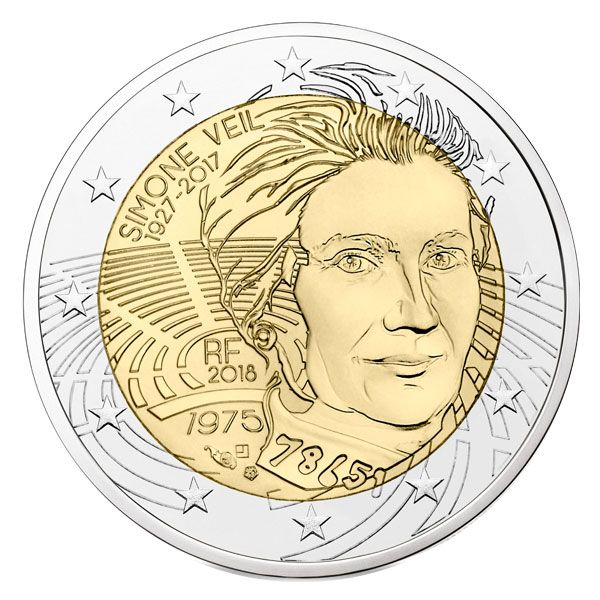 2 EURO COMMEMORATIVE 2018 : FRANCE (SIMONE VEIL)