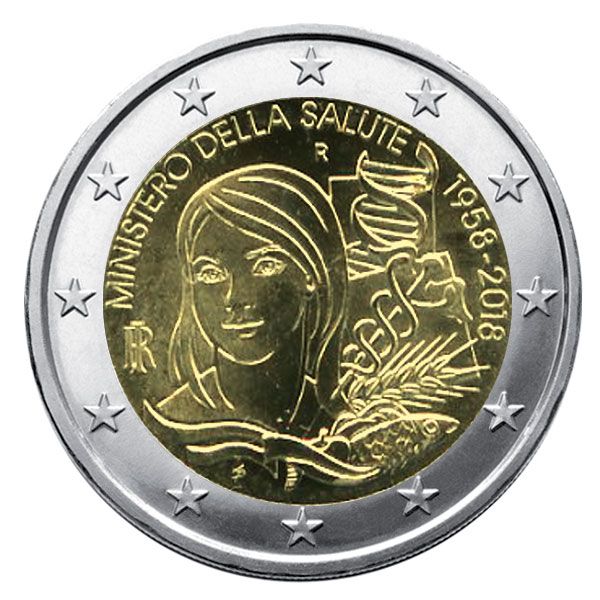 2 EURO COMMEMORATIVE 2018 : ITALIE (60 ans du Ministère de la Santé)