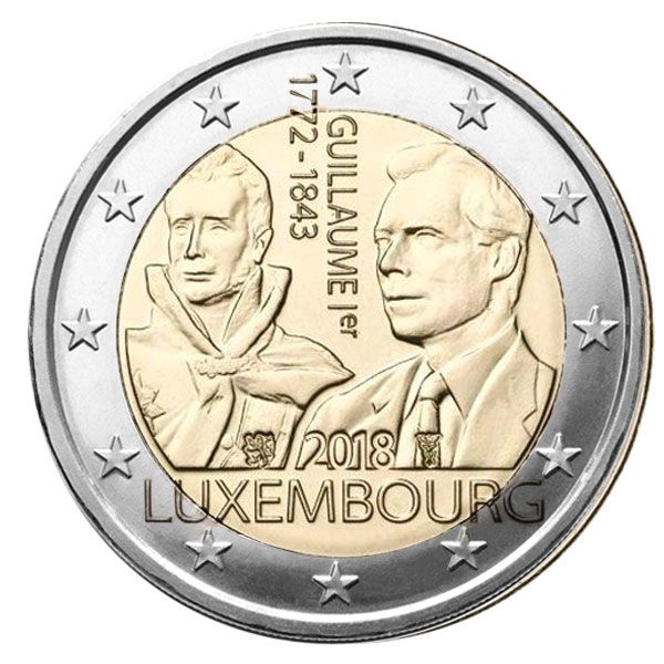 2 EURO COMMEMORATIVE 2018 : LUXEMBOURG (175e anniversaire de la mort du Grand Duc Guillaume 1er)