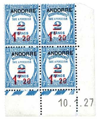 n°13** - Timbre Andorre Taxe