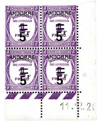 n°15** - Timbre Andorre Taxe