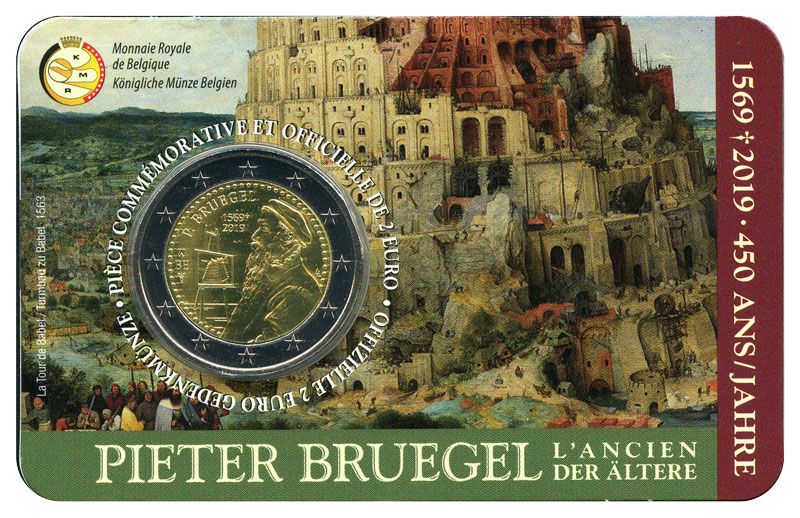 BU : 2 EURO COMMEMORATIVE 2019 : BELGIQUE - 450 ans de la mort de Pieter Brughel (Version francophone)