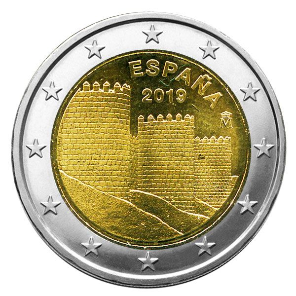 2 EURO COMMEMORATIVE 2019 : ESPAGNE (UNC - Les remparts d'Avila)