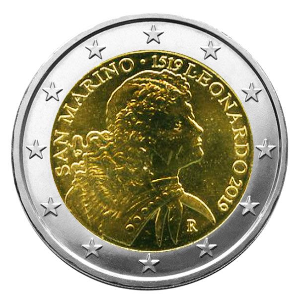 BU : 2 EURO COMMEMORATIVE 2019 : SAINT-MARIN (500 ans de la mort de Léonard de Vinci)