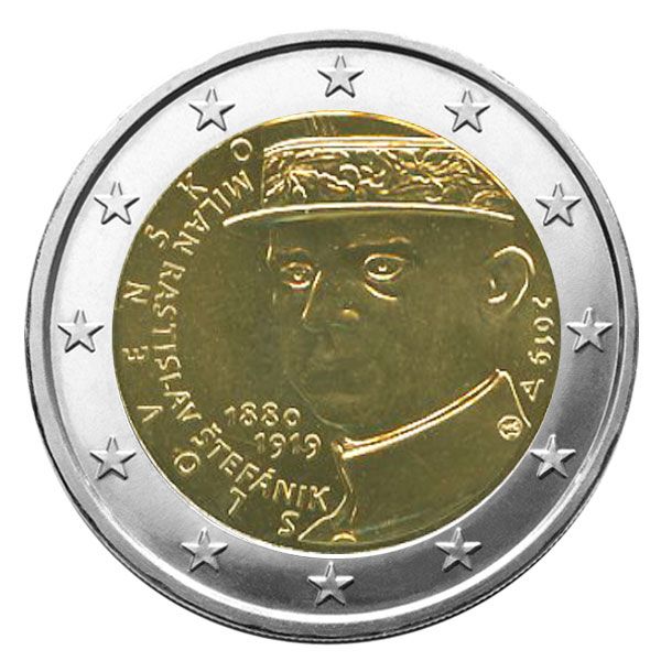 2 EURO COMMEMORATIVE 2019 : SLOVAQUIE (100e anniversaire de la mort de Milan Rastislav Stefánik)