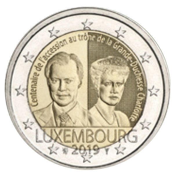 2 EURO COMMEMORATIVE 2019 : LUXEMBOURG (100 ans accession au trône de la Grande-Duchesse Charlotte)