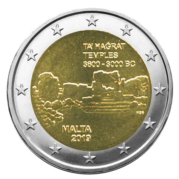 2 EURO COMMEMORATIVE 2019 : MALTE (Temples de Ta´ Hagrat)