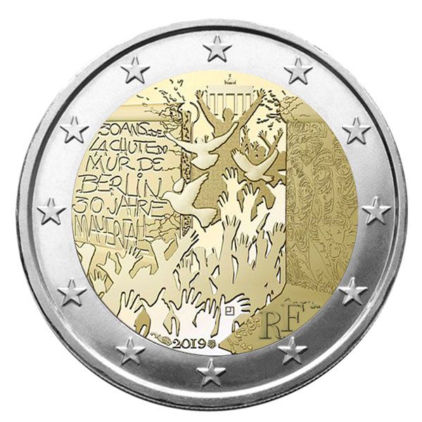 2 EURO COMMEMORATIVE 2019 : FRANCE (chute du mur de Berlin)