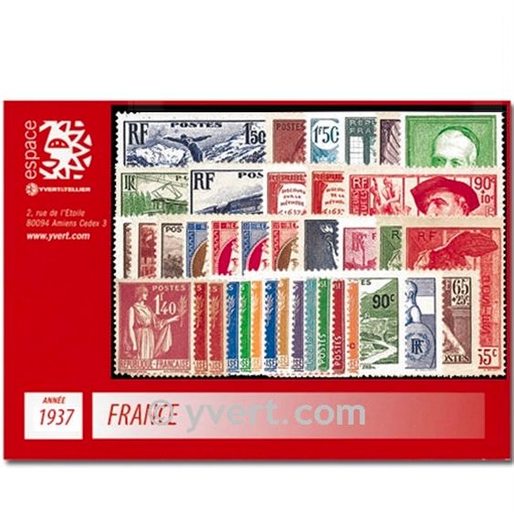 n° 334/371  - Timbre France Année complète  (1937)