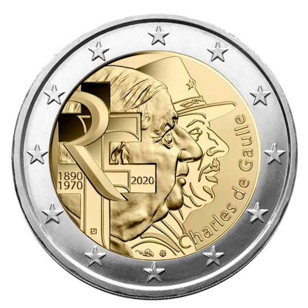 2 EURO COMMEMORATIVE 2020 : FRANCE (CHARLES DE GAULLE)