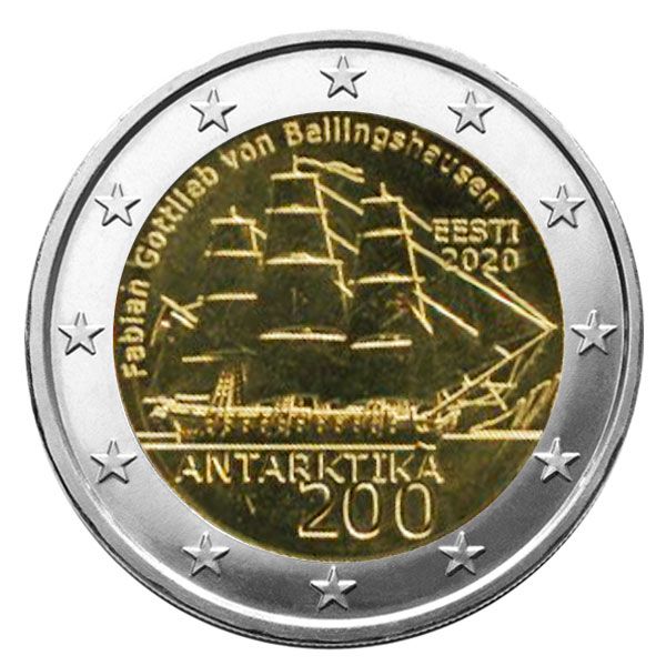 2 EURO COMMEMORATIVE 2020 : ESTONIE (200 ans de la découverte de l´Antarctique)